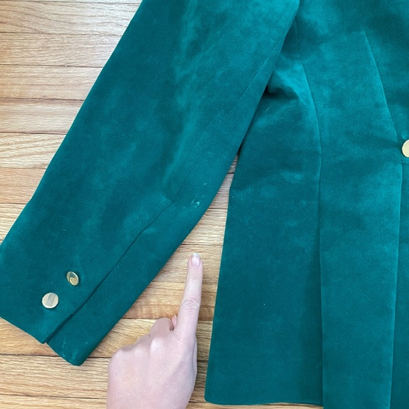 Vintage Emerald Green Faux Suede Blazer - Picture 11 of 16